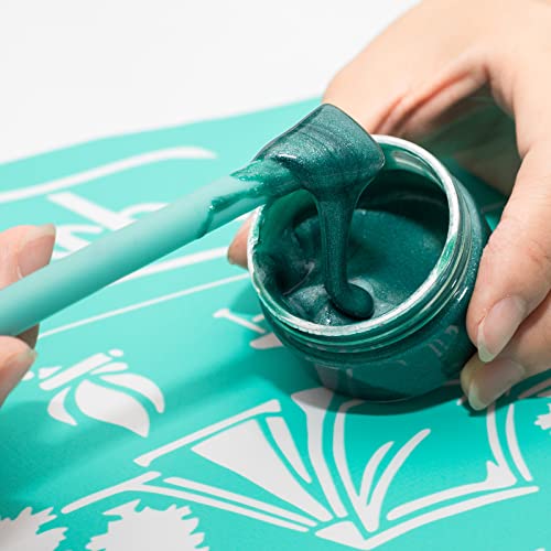 DGAGA Metallic Acrylic Paint,Metallic Green Paint,1.69 OZ/Jar,Chalk Paste Paints,Metalli Paste for Crafts Color-shifting Glass Paints,Blendable,Painting on Rocks,Wood,Canvas,Fabric,Ceramic - color: Metallic Green Paint