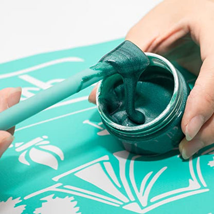 DGAGA Metallic Acrylic Paint,Metallic Green Paint,1.69 OZ/Jar,Chalk Paste Paints,Metalli Paste for Crafts Color-shifting Glass Paints,Blendable,Painting on Rocks,Wood,Canvas,Fabric,Ceramic - color: Metallic Green Paint
