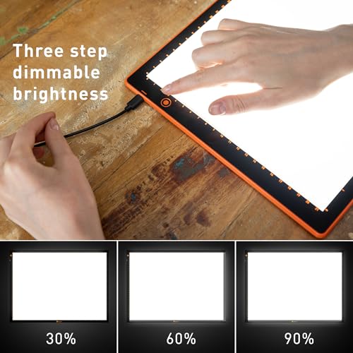Wafer 1 Light Pad (A4) – Dimmable Brightness with Memory Function – Ideal for Artists, Designers & Crafters - style: Wafer 1 (A4)