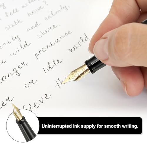 PATIKIL Fountain Pen Medium Nib, Fountain Pen Barrel Handcrafted Pen for Professional Office Journaling Gifts, Transparent Green - color: Transparent Green