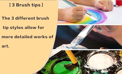 Kids Paint Brushes Set, 36 Pack Brushes for Children and School | Washable Round & Flat Art Brushes Perfect for School Painting & Home Crafts - size: 36PCS