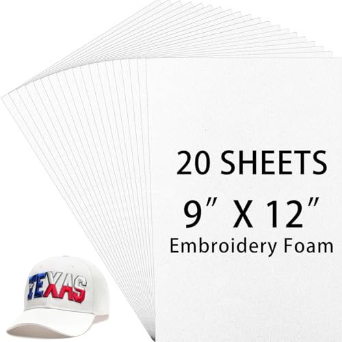 Innconee 20 Pcs 3mm Embroidery Foam EVA Foam Sheets for 3D Embroidery Arts and Crafts, DIY Projects, Hand Sewing, Quilting, Hats, Cosplay Costumes, Pillows (White,9 x 12 Inch) - color: White, size: 9 x 12 Inch