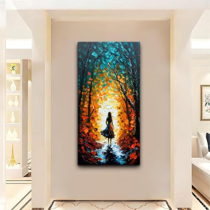 Alenoss Hand Painted Modern Oil Paintings on Canvas Wall Art | Vertical Abstract Wall Art, Textured Wall Painting For Living Room Bedroom - color: AL-B104