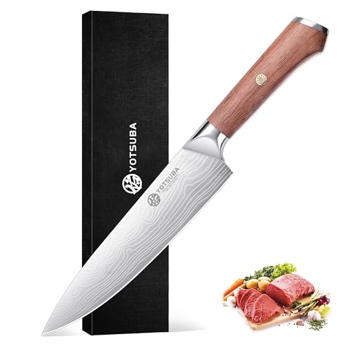 YOTSUBA 8 Inch Japanese Chef Knife with Full Tang Rosewood Handle - style: 8 inch chef knife