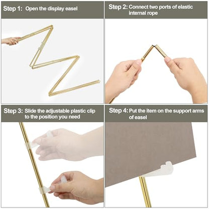 DANMO Easel Stand for Wedding Sign Poster 63'' Instant Display Floor Adjustable Metal Art Easel Gold - style: Gold