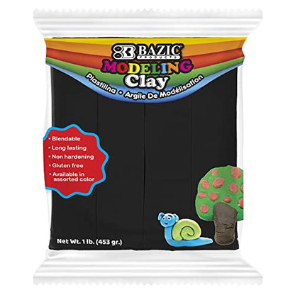 BAZIC Products Black Modeling Clay, 1 lb - color: Black, size: 1-Pack