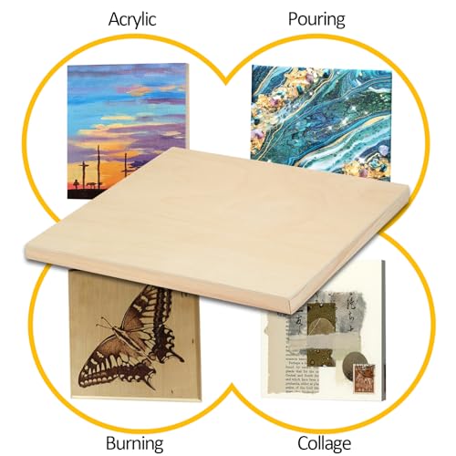 2 Pack 36x48'' Unfinished Gallery Birch Wood Canvas Panels | 1 1/2’’ Deep Wood Canvas, Cradle Boards for Painting, Acrylic Pouring, Art, Crafts, Epoxy Resin, Laser Engraving Cutting - size: 36*48 2 Pack