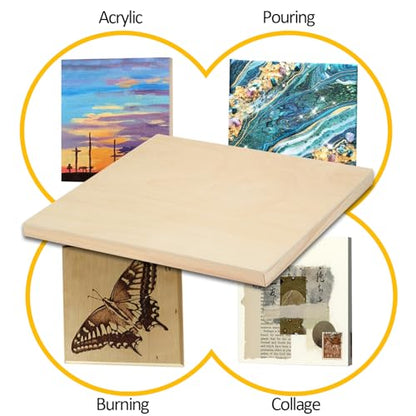 2 Pack 36x48'' Unfinished Gallery Birch Wood Canvas Panels | 1 1/2’’ Deep Wood Canvas, Cradle Boards for Painting, Acrylic Pouring, Art, Crafts, Epoxy Resin, Laser Engraving Cutting - size: 36*48 2 Pack