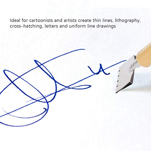 Dip Pen, Natural Bamboo Material Calligraphy Pen, Manga Calligraphy Dip Pen 5Pcs for Artists Cartoonists(Parallel line pen nib set)