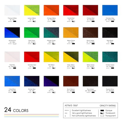 MEEDEN Beginners Acrylic Paint Set: 24 Colors 12ml/0.41 fl oz - color: 24 Colors