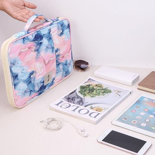 JAKAGO A4 Travel Portfolio Multifunctional Document Organizer Zippered Case for Office Supplies (LSpink) - color: Lspink