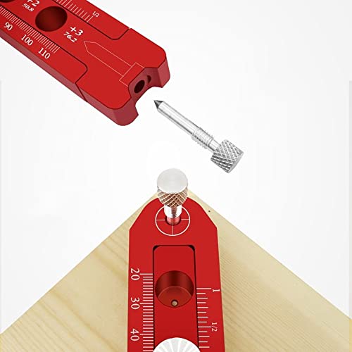 Woodworking Aluminum Alloy Circular Drawing Tool,Fixed-Point Marking Gauge Woodworking Compass Scribe,Metric/British,Adjustable Drawing Circle Ruler