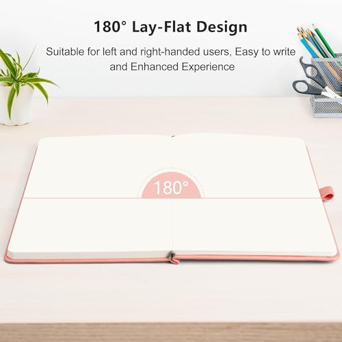 RETTACY Blank Journal Notebook, 192 Pages per Pack, A5 Size (5.7'' x 8.3'') - color: Black & Pink