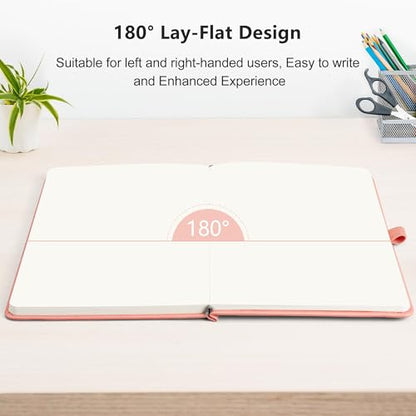 RETTACY Blank Journal Notebook, 192 Pages per Pack, A5 Size (5.7'' x 8.3'') - color: Black & Pink