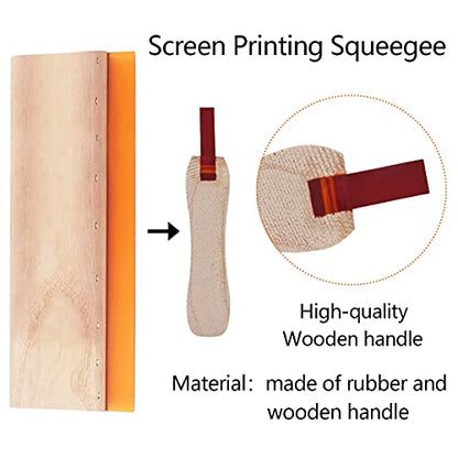 Screen Printing Squeegee, 75 Durometer Wooden Scraper Rubberwood Silk Print, for Printmaking Print Ink Machine 11.8 inch - size: 11.8inch