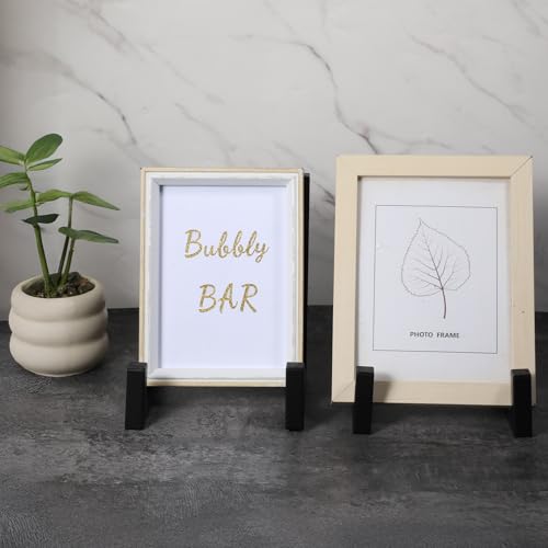 2 Pack Large Plate Stands for Display – 8 Inch Black Metal Easel Stands for Picture Frames, Books, Platters, Photos & Artwork – Industrial-Style Tabletop Display Holder (Iron, 6” x 5.7” x 8”)