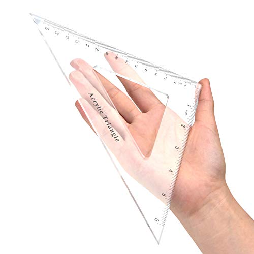 Coopay Large Triangle Ruler Set Square, 30/60 and 45/90 Degrees, Triangle Hollow - size: Triangle Hollow