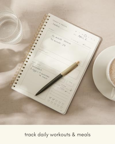 Kunitsa Co. Fitness Journal for Women - Track Workouts, Meals, and Weight Loss, Undated, Fits 120 Workouts, Brown, 6 x 8.5 Inches - color: Brown