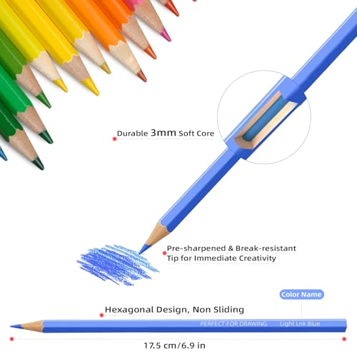 72 Colored Pencils Professional Coloring Pencils Artist Sketch Drawing Color Pencil for Kids and Adults Art Color Pencil Set - size: 1 Count (Pack of 72)