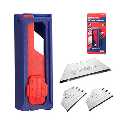 WORKPRO Premium Utility Knife Blades, TAC Diamond Coated SK2M, 10-Pack Utility Blades Replacement with Dispenser - style: 10-Pack