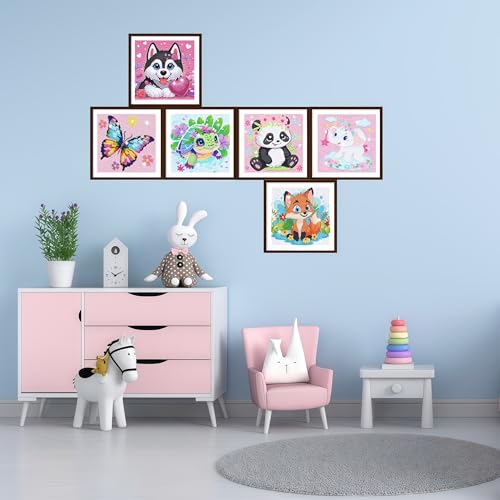 5DDIYART 6 Pack Small Diamond Painting Kits for Kids Beginners - color: KD60+61+62+63+64+65-1