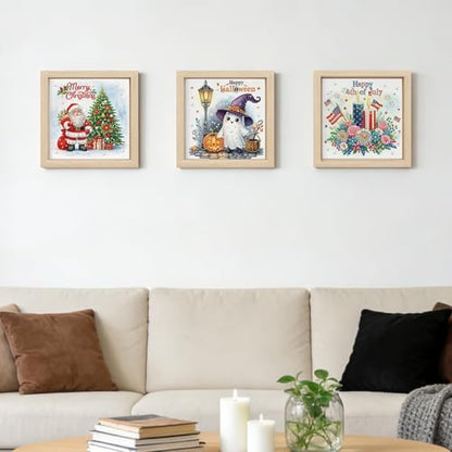 DIY Diamond Art Painting Pearl Creative Pattern 5D Seasonal Holiday Calendar 2026 Healing Home Photo Frame Set Tools-9PCS Festivals - color: 9PCS Festivals