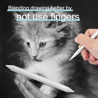Jeimier 12 Pcs Blending Stumps for Drawing, Tortillions Blending Sticks for Beginner Drawing, Art Blenders, Blending Tools Paper Stumps for Shading Completed, Blending Pencil for Sketching, Softness