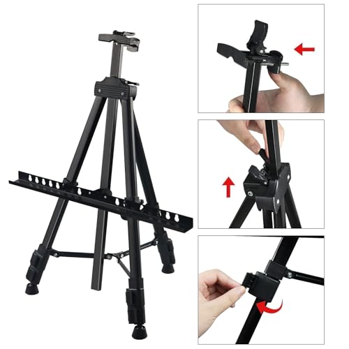RRFTOK 21-66 Inch Adjustable Art Easel Stand for Painting and Sign, Black - style: 66B 1-Pack