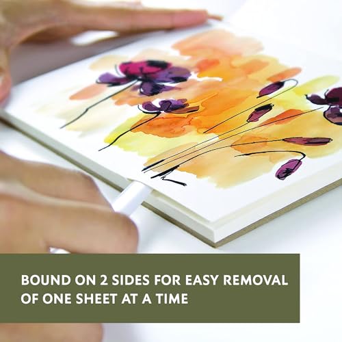 Fluid Watercolor Paper Block, 4 x 6 inches, 15 Sheets, 140 lb (300 GSM) Cold Press Pad for Artist Painting and Wet Media - size: 4 x 6 Block
