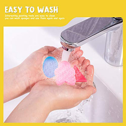 42Pcs Paint Sponges for Kids, Sponge Paint Stamps