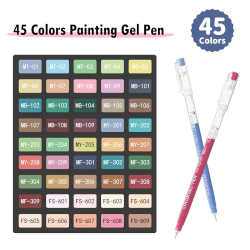Acrylic Gel Pens for Coloring, 45 PCS Premium Gift Box Set - color: 45 Colors