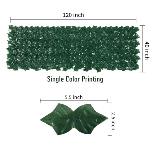 Jinwu Artificial Ivy Privacy Fence Screen, 39.4x118 inch Artificial Faux Ivy Hedge, Expandable Faux Privacy Fence with 80 pcs Zip Ties Decoration for Wall Screen, Outdoor Garden, Wedding Decor - size: 39.4x118 in（Type 3）