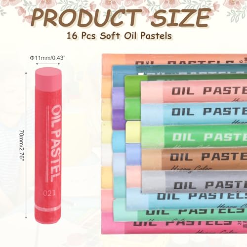MECCANIXITY Soft Oil Pastels, Oil Pastel Crayons Vibrant Color Blendable Art Supplies for Painting Drawing Blending Painting Artists Beginners Professional(Rose Red, Pack of 16) - color: Rose Red