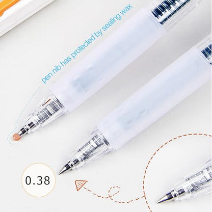 0.38 Ultra Fine Point Retractable Gel Pens,Refillable Black Ink | Micro Precision Tip,6 Count, Extra Fine Line, Smudge Free Quick Drying Smooth Refills for Journaling Planner Note Taking - style: 6 Counts