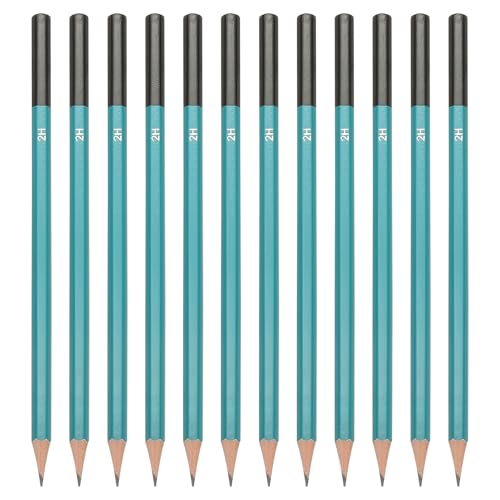 PATIKIL 2H Drawing Pencils for Sketching, 12PCS Sketch Pencils for Drawing Art Pencils Graphite Wood Pre-sharpened for Drawing Sketching Artist, Hexagonal, Black Refill, Green/Black Pole - style: 2H