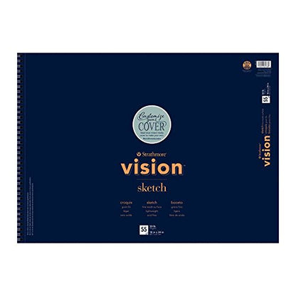 Strathmore (657-68) Vision Sketch Pad, 18" x 24", White, 55 Sheets - size: 18x24, style: Sketch