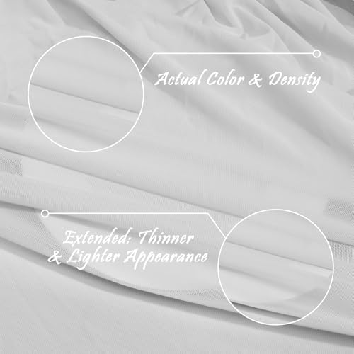 Manyshofu White Mesh Fabric by The Yard 4-Way Stretch, 60 Wide (1 Yard) - color: White, size: 1 Yard