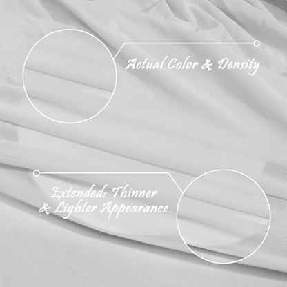 Manyshofu White Mesh Fabric by The Yard 4-Way Stretch, 60 Wide (5 Yard) - color: White, size: 5 Yard