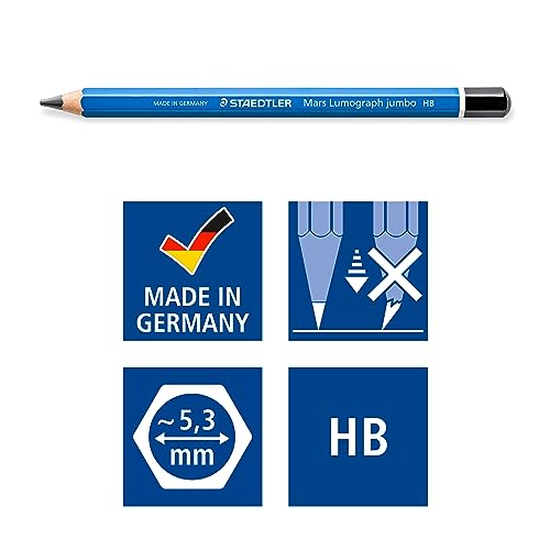 STAEDTLER Hexagonal Pencils High Quality Made in Germany - size: 5 Count (Pack of 1)