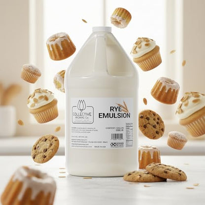 Collective Aromas Co. Rye Emulsion for Baking, Concentrated Rye Flavoring for Bread, Cookies, Cakes & Frosting, Heat-Stable Liquid, 1 Gallon 128 fl oz, Kosher, Made in USA - size: Rye - 1 Gallon (128 fl oz)