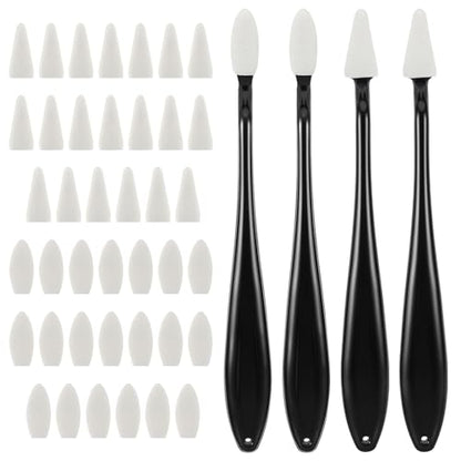 4Pcs Paper Art Blending Stumps, Oil Pastel Tools, Oil Pastel Blender Stump and 40 Pcs Blending Sponge Wipers, Sketch Drawing Tools Ideal for Highlighting, Shadowing, and Correcting Drawing