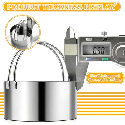 Cookie Cutters, 5 Pieces Round Biscuit Cutter Set with Handle | Dishwasher-Safe, Comfortable Grip, Professional Baking Dough Cutter Tools for Thick Dough, Biscuits & Fondant - size: 5 Sizes Round Cutters With Handle