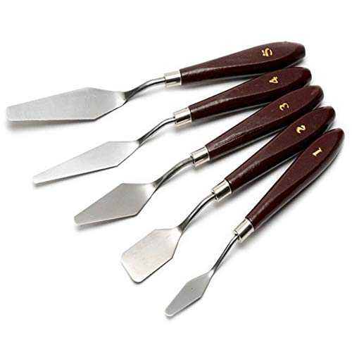 Conda 2 set of 10pcs Different Shapes Stainless Steel Spatula Palette Knife and red 5 piece palette knife