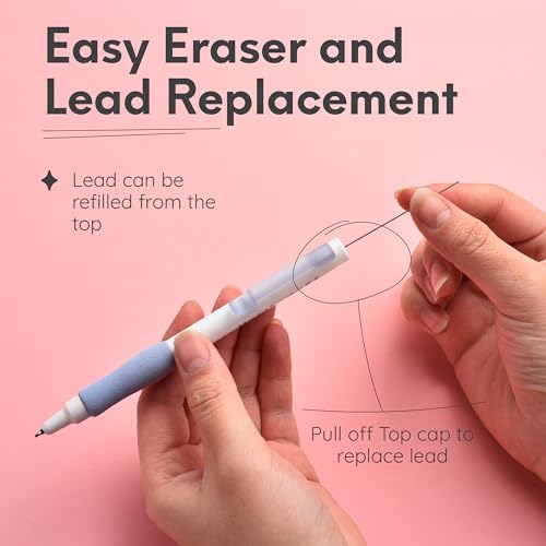 MozArt Cute Mechanical Pencil Set 0.7mm 16PCS Pastel Aesthetic Girls | 30 HB Lead Refills – Aesthetic Pastel Design – Art & Drawing Supplies for Girls, Students & Kids – Cute Writing Pencils - color: Cute 0.7
