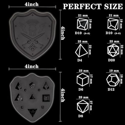 DND Dice Mold for Resin Casting, Sharp Edge Silicone Molds with Dice Making Kit, Personalized Silicone Molds for DIY Crafting of 7 Standard Polyhedra - Blue - color: Blue