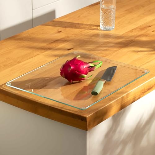 Tempered Glass Cutting Boards For Kitchen 16 x 18 - High Transparency for Countertop Protection, Scratch-Resistant, Heat-Resistant, Dishwasher safe(Large) - size: 18"L x 16"W