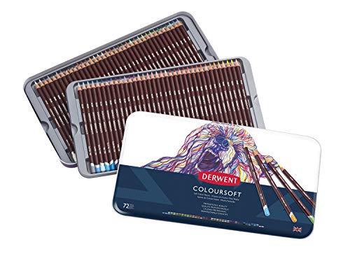 Derwent Colorsoft Pencils, 4mm Core, Metal Tin, 72 Count (0701029) - size: 72 Count (Pack of 1), style: Metal Tin