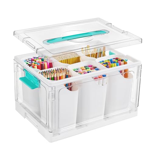 Vtopmart 24 QT Clear Plastic Craft Organizer with Detachable Inserts,1 Pack