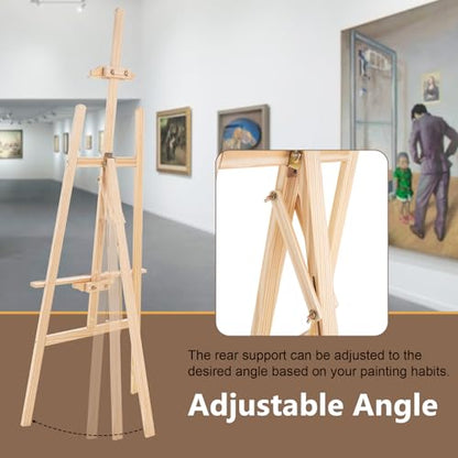 Falling in Art Adjustable Wooden Easel Stand for Painting&Display, Natural | Folding Art Easel for Display, Drawing, Wedding Sign and Poster, Suitable for Kids and Adults, Holds Up to 42" - style: Natural -1 Pack