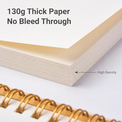 Sketch Book for Kids 8.5 x 11.5 Inch Hardcover Spiral Bound Sketch Pad, 60 Sheets 130gsm Thick Paper, Art Drawing Book for Children Sketch Book（ 1PCS） - color: Cloud
